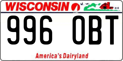 WI license plate 996OBT