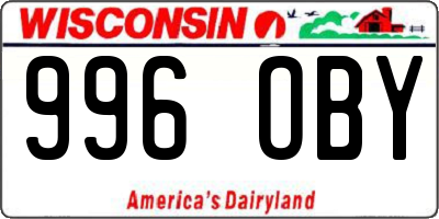 WI license plate 996OBY