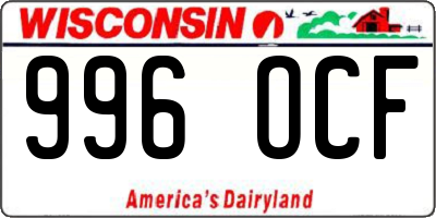 WI license plate 996OCF