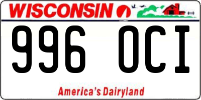WI license plate 996OCI