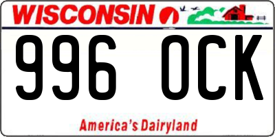 WI license plate 996OCK