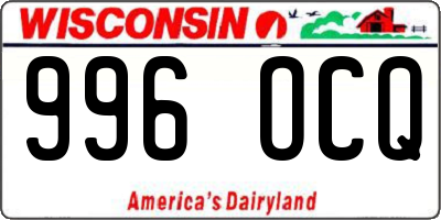 WI license plate 996OCQ
