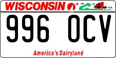 WI license plate 996OCV
