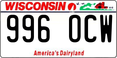 WI license plate 996OCW