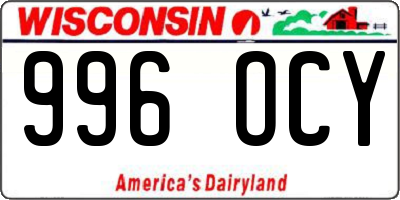 WI license plate 996OCY