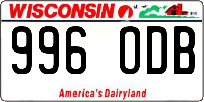 WI license plate 996ODB