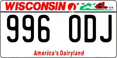 WI license plate 996ODJ