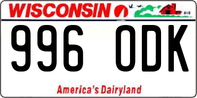 WI license plate 996ODK
