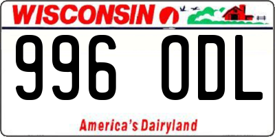 WI license plate 996ODL