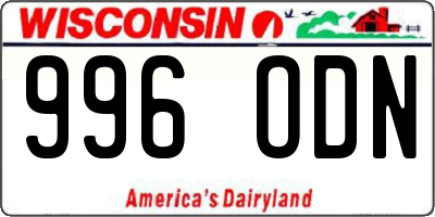 WI license plate 996ODN