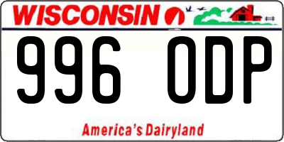 WI license plate 996ODP