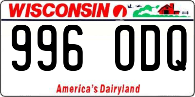 WI license plate 996ODQ