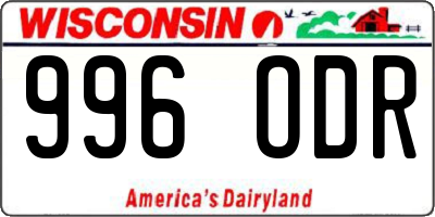 WI license plate 996ODR