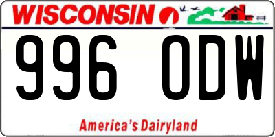 WI license plate 996ODW