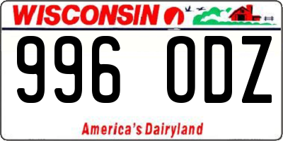 WI license plate 996ODZ