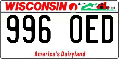 WI license plate 996OED