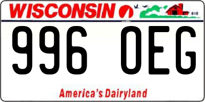 WI license plate 996OEG
