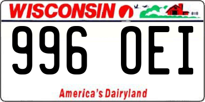 WI license plate 996OEI
