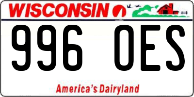 WI license plate 996OES