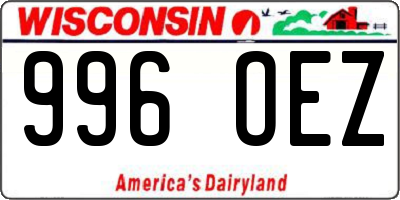 WI license plate 996OEZ