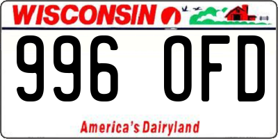 WI license plate 996OFD