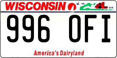 WI license plate 996OFI