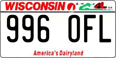 WI license plate 996OFL