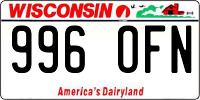 WI license plate 996OFN