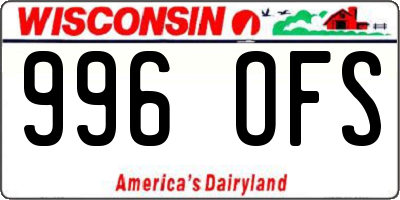 WI license plate 996OFS