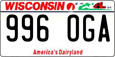 WI license plate 996OGA