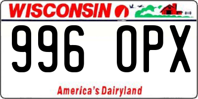 WI license plate 996OPX