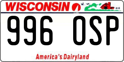 WI license plate 996OSP