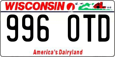 WI license plate 996OTD