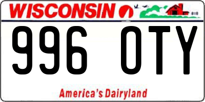 WI license plate 996OTY