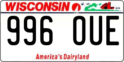 WI license plate 996OUE