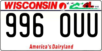 WI license plate 996OUU