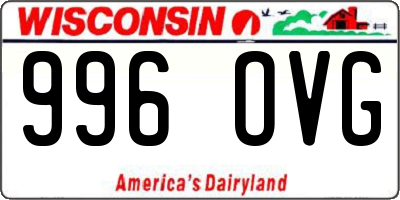 WI license plate 996OVG