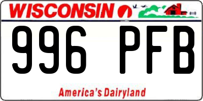 WI license plate 996PFB