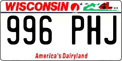 WI license plate 996PHJ