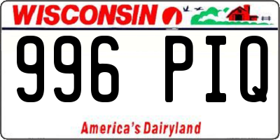 WI license plate 996PIQ