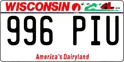 WI license plate 996PIU