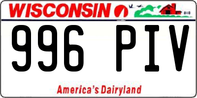 WI license plate 996PIV