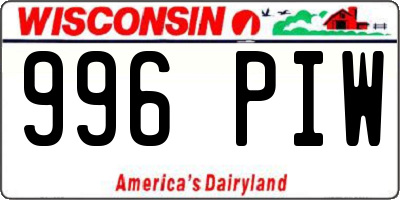WI license plate 996PIW