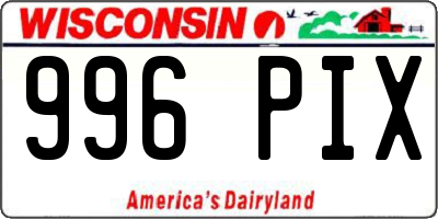 WI license plate 996PIX