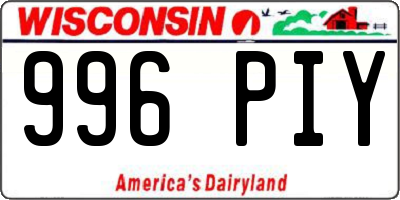 WI license plate 996PIY