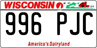 WI license plate 996PJC