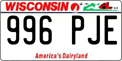 WI license plate 996PJE