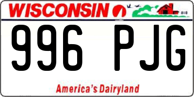 WI license plate 996PJG