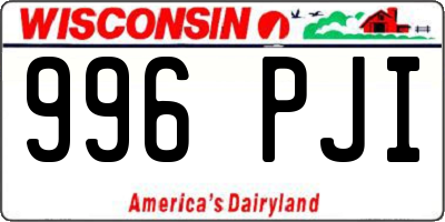 WI license plate 996PJI