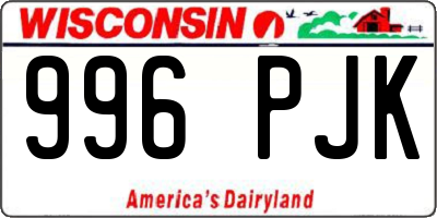 WI license plate 996PJK